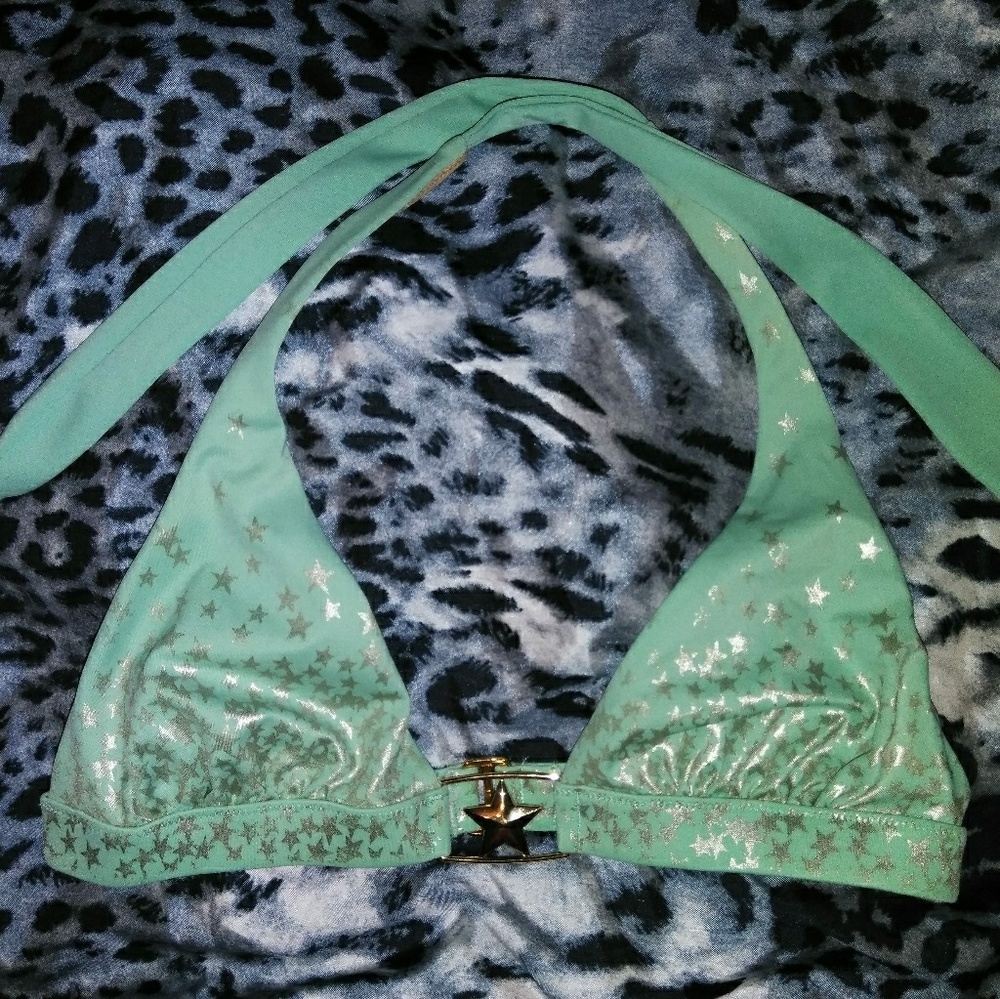 Victoria's Secret Rare teal halter bikini top M